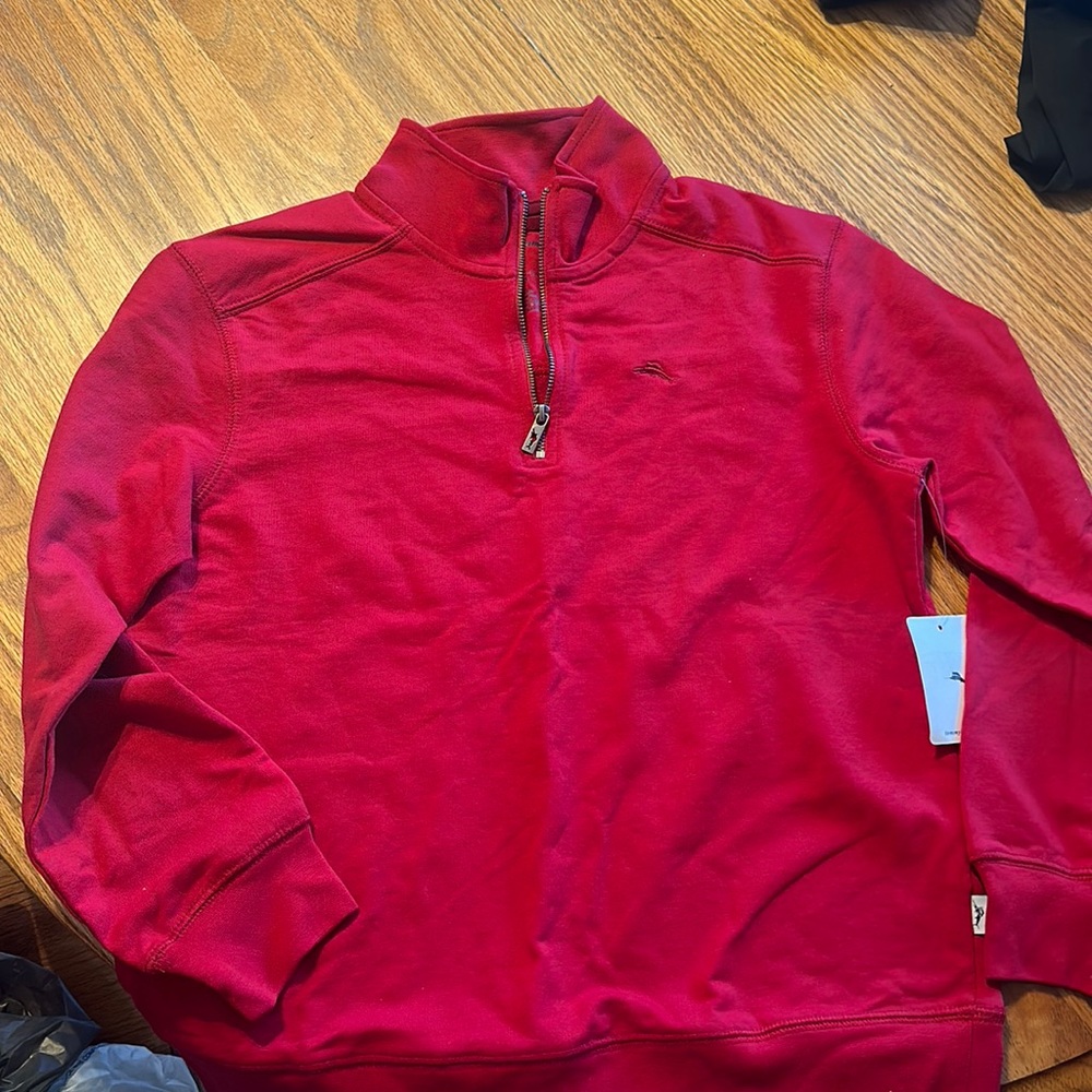 Tommy Bahama red long sleeve quarter zip